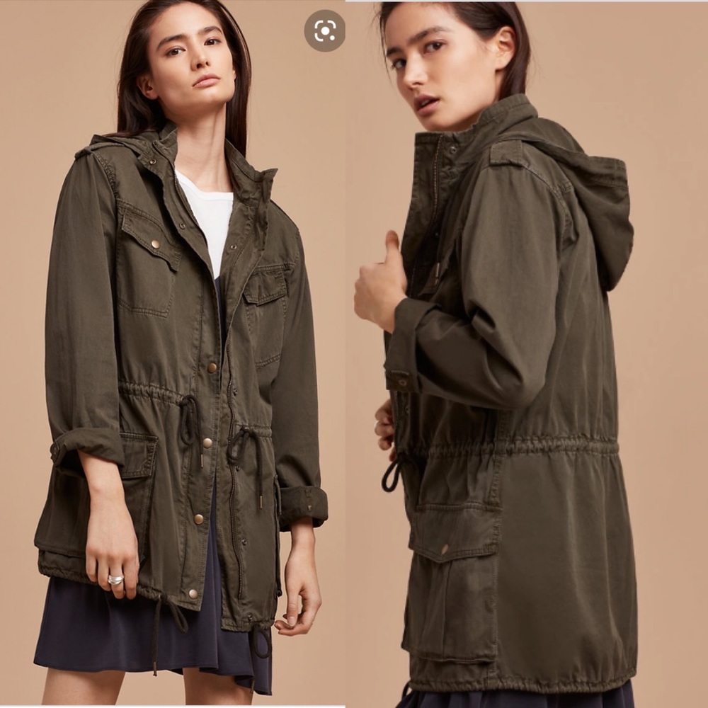 Aritzia Olive Green Hooded Utility Jacket